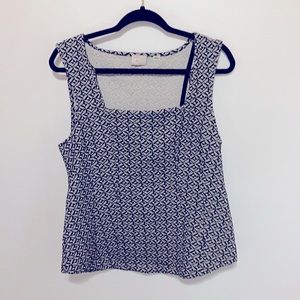 Anthropologie Printed Square Neck Top
